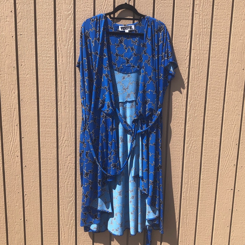 NWOT 1x Vicky Tiel Wrap Tie Dress - Picture 4 of 9